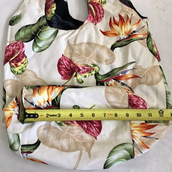Hawaiian Accent Reversible Large Tote Tropical Shoulder Bag Made In Hawaii USA - Picture 6 of 7